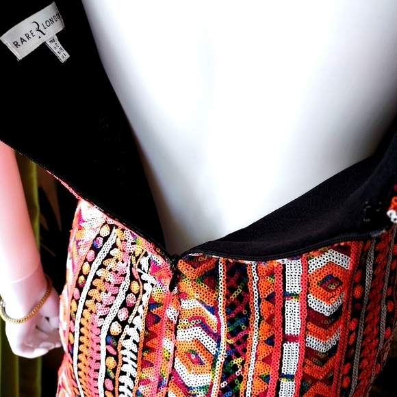 Rare London Cut-Out Midriff Sequin Dress. - Picture 10 of 14